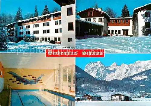 AK / Ansichtskarte Schoenau Berchtesgaden Haus der Jugend Hallenbad Winterpanorama Alpen Kat. Berchtesgaden