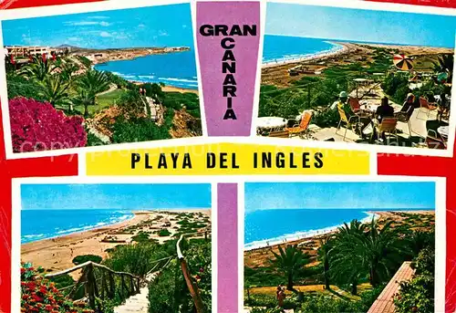 AK / Ansichtskarte Playa del Ingles Gran Canaria Panroama Strand Restaurant Terrasse Kat. San Bartolome de Tirajana