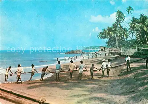 AK / Ansichtskarte Negombo Drag net fishing Kat. Sri Lanka