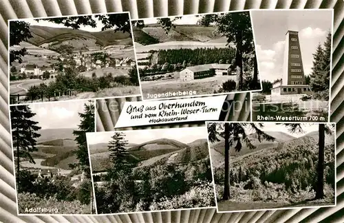 AK / Ansichtskarte Oberhundem Jugendherberge Rhein Weserturm Adolfsburg Panorama  Kat. Kirchhundem