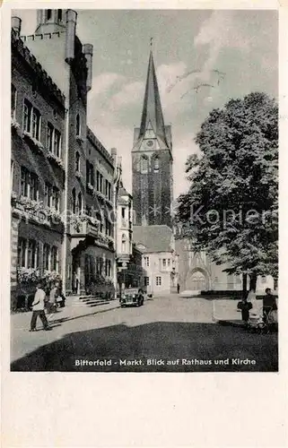 AK / Ansichtskarte Bitterfeld Rathaus Kirche  Kat. Bitterfeld