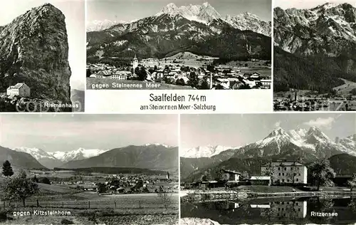 AK / Ansichtskarte Saalfelden Steinernes Meer Riemanhaus Kitzsteinhorn Ritzensee Panorama 