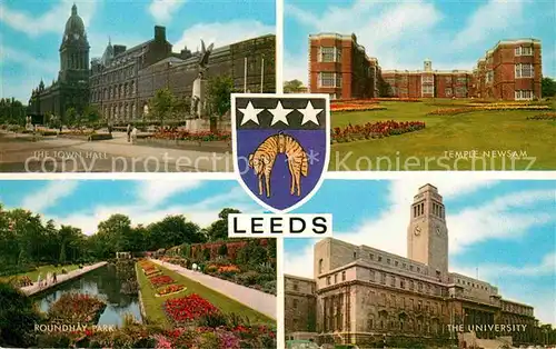 AK / Ansichtskarte Leeds Leeds Town Hall Rundhay Park Universitaet Temple Newsam Kat. Leeds