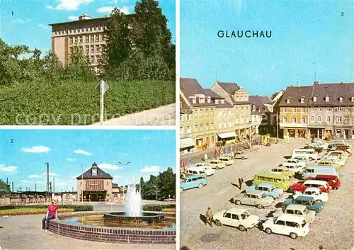 AK / Ansichtskarte Glauchau Bahnhof Markt  Kat. Glauchau