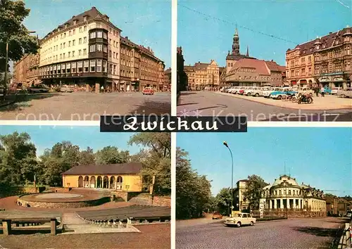 AK / Ansichtskarte Zwickau Sachsen Ringkaffee Markt Freilichtbuehne Milchbar Kat. Zwickau