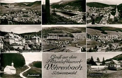 AK / Ansichtskarte Voehrenbach Panorama Linachtalsperre Luisenkrankenhaus Bruderkirchle Schwimmbad Kat. Voehrenbach