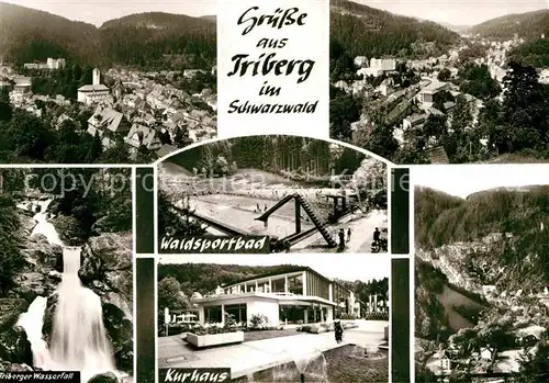 AK / Ansichtskarte Triberg Schwarzwald Stadtblick Panorama Triberger Wasserfall Waldsportbad Kurhaus Kat. Triberg im Schwarzwald