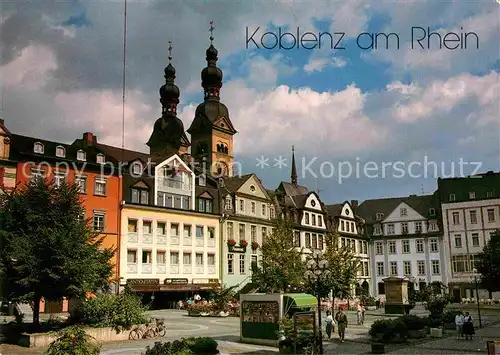 AK / Ansichtskarte Koblenz Rhein Am Plan Altstadt Platz Kirchtuerme Kat. Koblenz