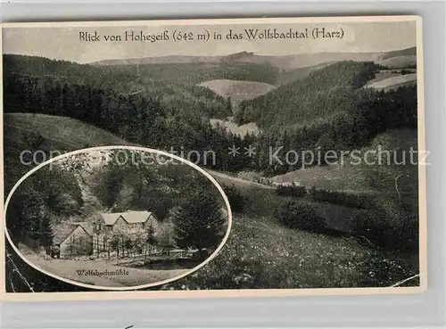 AK / Ansichtskarte Hohegeiss Harz Panorama Blick ins Wolfsbachtal Wolfsbachmuehle Kat. Braunlage