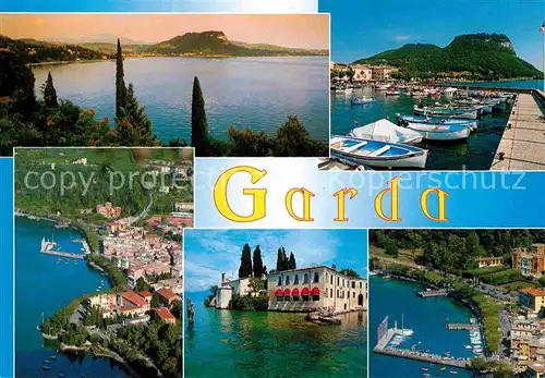 AK / Ansichtskarte Garda Fliegeraufnahme Hafen Panorama  Kat. Lago di Garda 