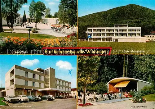 AK / Ansichtskarte Bad Reinhardsquelle Kurparksanatorium Wandelhalle Musikpavillon Kat. Bad Wildungen