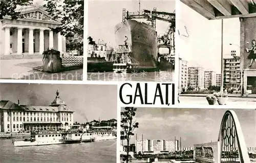 AK / Ansichtskarte Galati Galatz Gebaeude Donau Dampfer Hafen Wohnhochhaeuser Kat. Galati