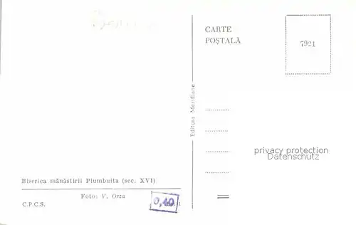 AK / Ansichtskarte Biserica Manastiril Plumbuita Kloster Kat. Rumaenien