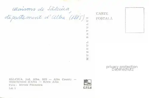 AK / Ansichtskarte Salciua lud. Alba 1815 Alba County Departement d Alba