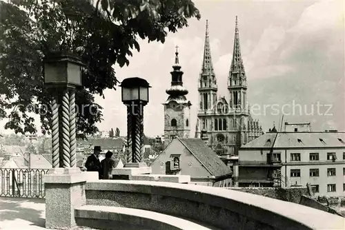AK / Ansichtskarte Zagreb Blick zur Kathedrale Kat. Zagreb