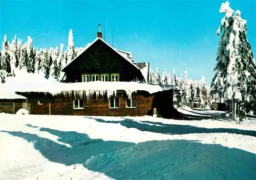 AK / Ansichtskarte Jeseniky Chata Barborka pod Pradedem Winterpanorama