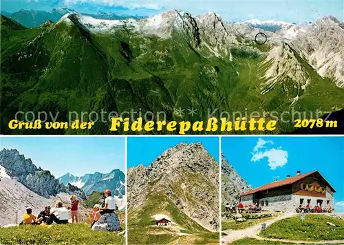 AK / Ansichtskarte Fiderepasshuette Alpenpanorama Bergwandern Allgaeuer Alpen Kat. Oberstdorf