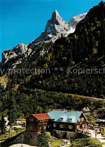 AK / Ansichtskarte Grainau Hoellentalhuette mit Hoellentorkopf Wettersteingebirge Kat. Grainau