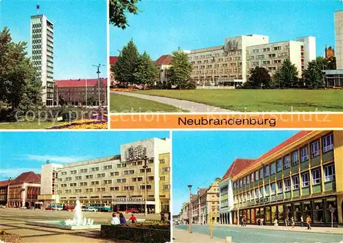 AK / Ansichtskarte Neubrandenburg Hochhaus Karl Marx Platz Hotel Vier Tore Centrum Warenhaus Kat. Neubrandenburg