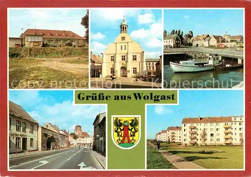 AK / Ansichtskarte Wolgast Mecklenburg Vorpommern HO Gaststaette Vier Jahreszeiten Rathaus Strasse der Befreiung Kat. Wolgast