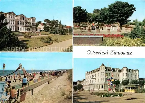 AK / Ansichtskarte Zinnowitz Ostseebad Promenade Voelkerfreundschaft Kegelbahn Strand 