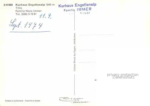 AK / Ansichtskarte Titlis BE Kurhaus Engstlenalp Kat. Titlis