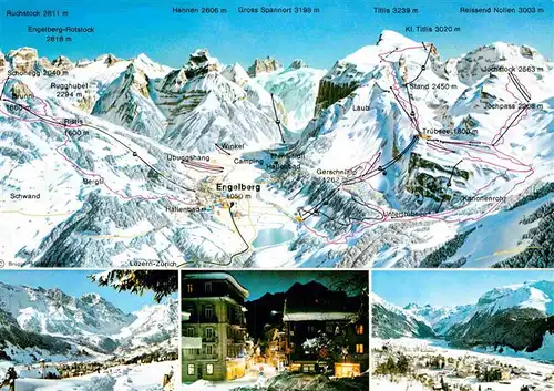 AK / Ansichtskarte Engelberger Rotstock Panoramkarte Skigebiet  Kat. Engelberger Rotstock