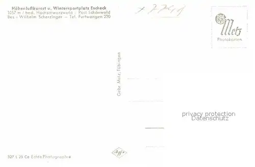 AK / Ansichtskarte Escheck Teilansicht Kat. Schoenwald im Schwarzwald