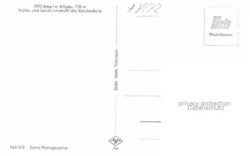 AK / Ansichtskarte Isny Allgaeu Volks und Landwirtschaftliche Berufsschule Kat. Isny im Allgaeu