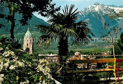 AK / Ansichtskarte Meran Merano Promenade mit Pfarrturm