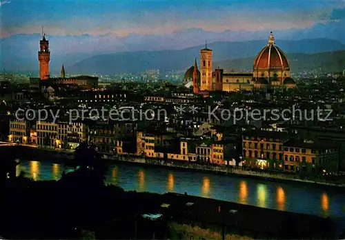 AK / Ansichtskarte Firenze Toscana Blick vom Michelangelo Platz bei Nacht Kat. Firenze