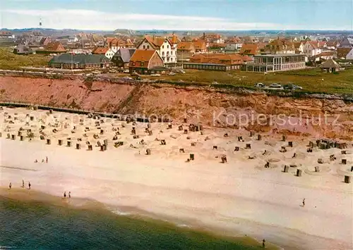 AK / Ansichtskarte Wenningstedt Sylt Nordseeheilbad Strand Fliegeraufnahme Kat. Wenningstedt Braderup (Sylt)