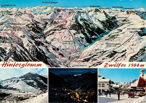 AK / Ansichtskarte Hinterglemm Saalbach Zw?lfen Skigebiet Ortspartie