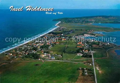 AK / Ansichtskarte Insel Hiddensee Fliegeraufnahme mit Strand Kat. Insel Hiddensee