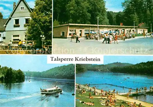 AK / Ansichtskarte Kriebstein HOG Talsperre Kriebstein Ladenstrasse Stausee MS Sachsen Freibad Kat. Kriebstein