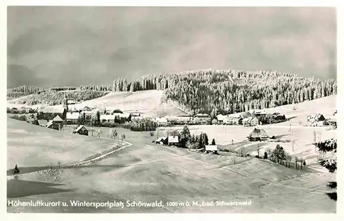 AK / Ansichtskarte Schoenwald Schwarzwald Winterpanorama Kurhaus Viktoria Kat. Schoenwald im Schwarzwald