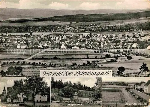 AK / Ansichtskarte Obersuhl Gesamtansicht Marktplatz Kriegerdenkmal Zonengrenze Kat. Wildeck