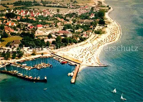 AK / Ansichtskarte Strande Holstein Hafen Ostseebad Fliegeraufnahme Kat. Strande