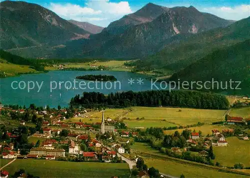 AK / Ansichtskarte Schliersee mit Jaegerkamp und Brecherspitze Bayerische Alpen Fliegeraufnahme Kat. Schliersee