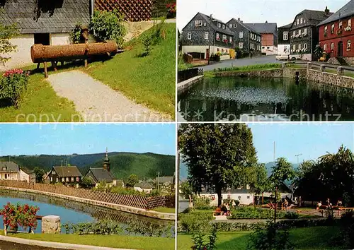 AK / Ansichtskarte Steinbach Haide Ortsansichten Brunnen Teich  Kat. Ludwigsstadt