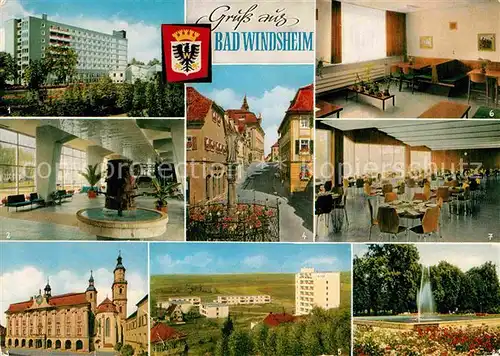 AK / Ansichtskarte Bad Windsheim Sanatorium Frankenland Wandelhalle Speisesaal Kurpark Brunnen Kat. Bad Windsheim