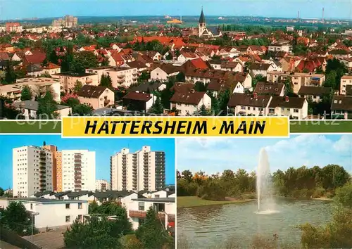 AK / Ansichtskarte Hattersheim Main Panorama Hochhaeuser Fontaene Kat. Hattersheim am Main
