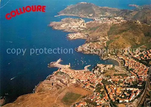 AK / Ansichtskarte Collioure Fliegeraufnahme mit Hafen Kat. Collioure