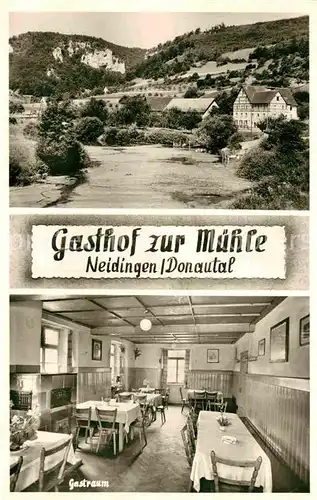 AK / Ansichtskarte Neidingen Beuron Gasthof zur Muehle Gastraum Kat. Beuron