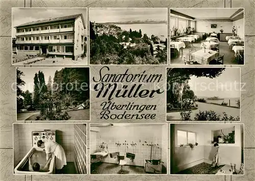 AK / Ansichtskarte ueberlingen Bodensee Sanatorium Mueller Speisesaal Park Kuranwendungen Kat. ueberlingen