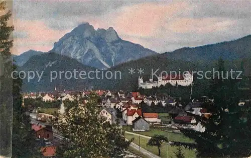 AK / Ansichtskarte Fuessen Allgaeu Saeuling Panorama Neuschwanstein Kat. Fuessen