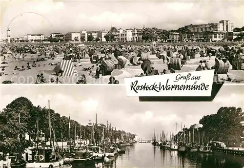 AK / Ansichtskarte Warnemuende Ostseebad Strand Hafen  Kat. Rostock