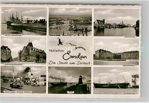 AK / Ansichtskarte Emden Ostfriesland Seeschleuse Hafen Mole Krankenhaus  Kat. Emden