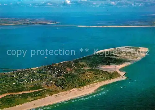 AK / Ansichtskarte Insel Sylt Suedspitze der Insel im Hintergrund Insel Foehr und Insel Amrum Fliegeraufnahme Kat. Westerland