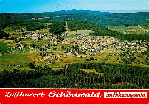 AK / Ansichtskarte Schoenwald Schwarzwald Heilklimatischer Jahreskurort und Wintersportplatz Fliegeraufnahme Kat. Schoenwald im Schwarzwald